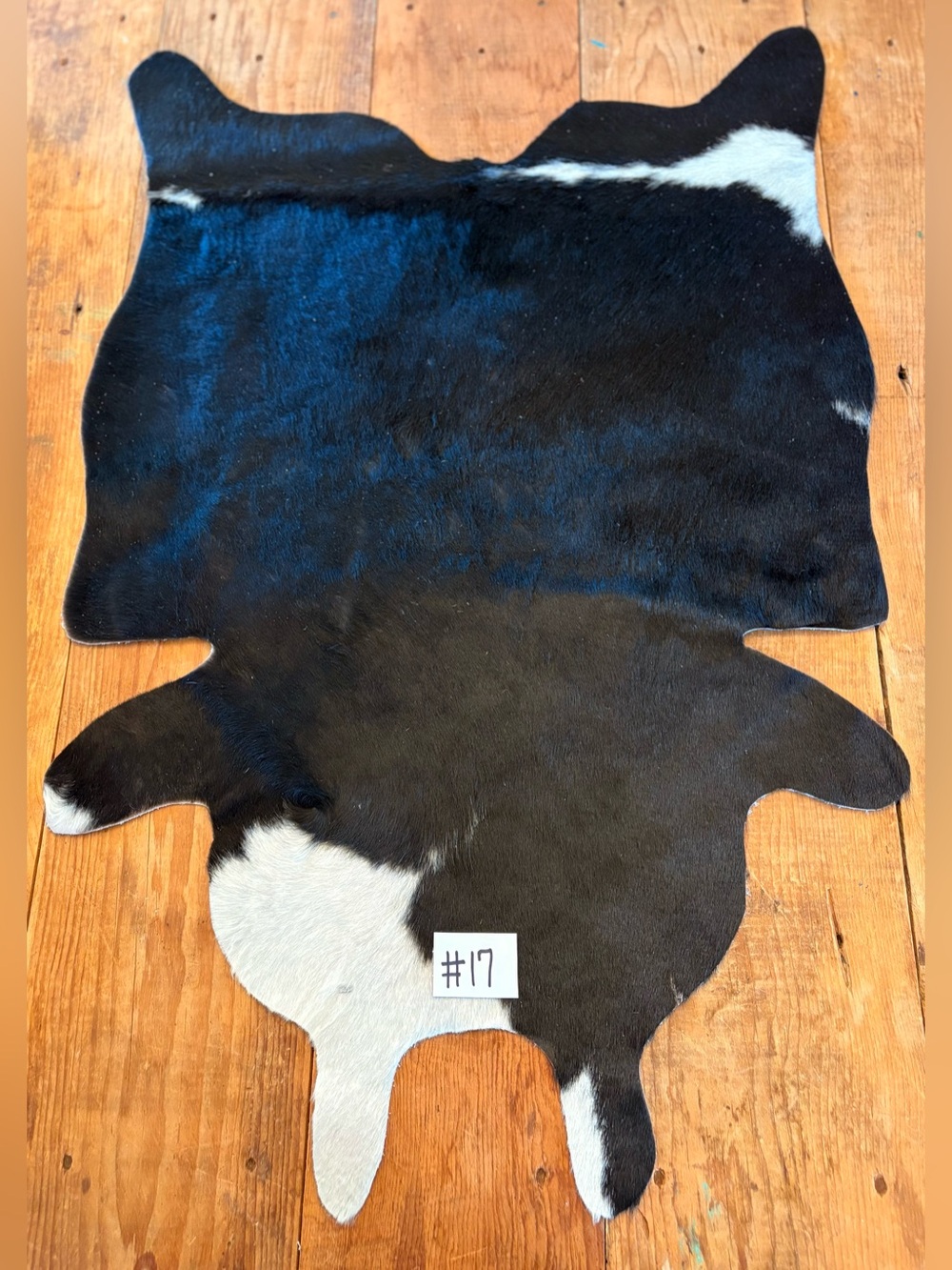Black and White Authentic Mini Cowhide Accent Rug